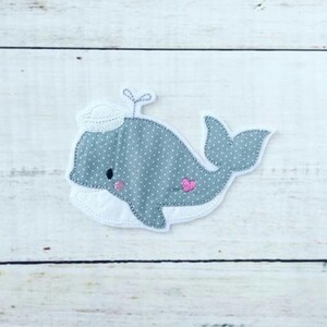 Doodle Little Whale 13x18 embroidery file image 3