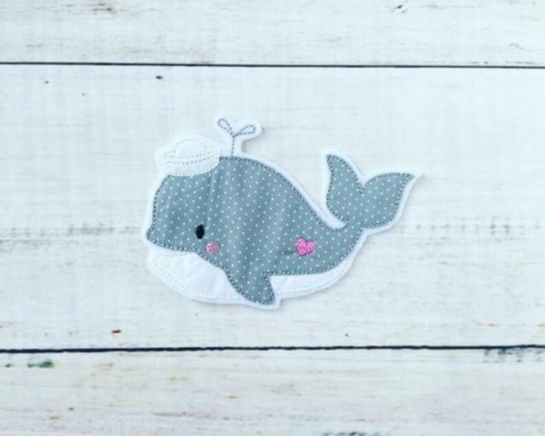 Doodle Little Whale 13x18 embroidery file image 3