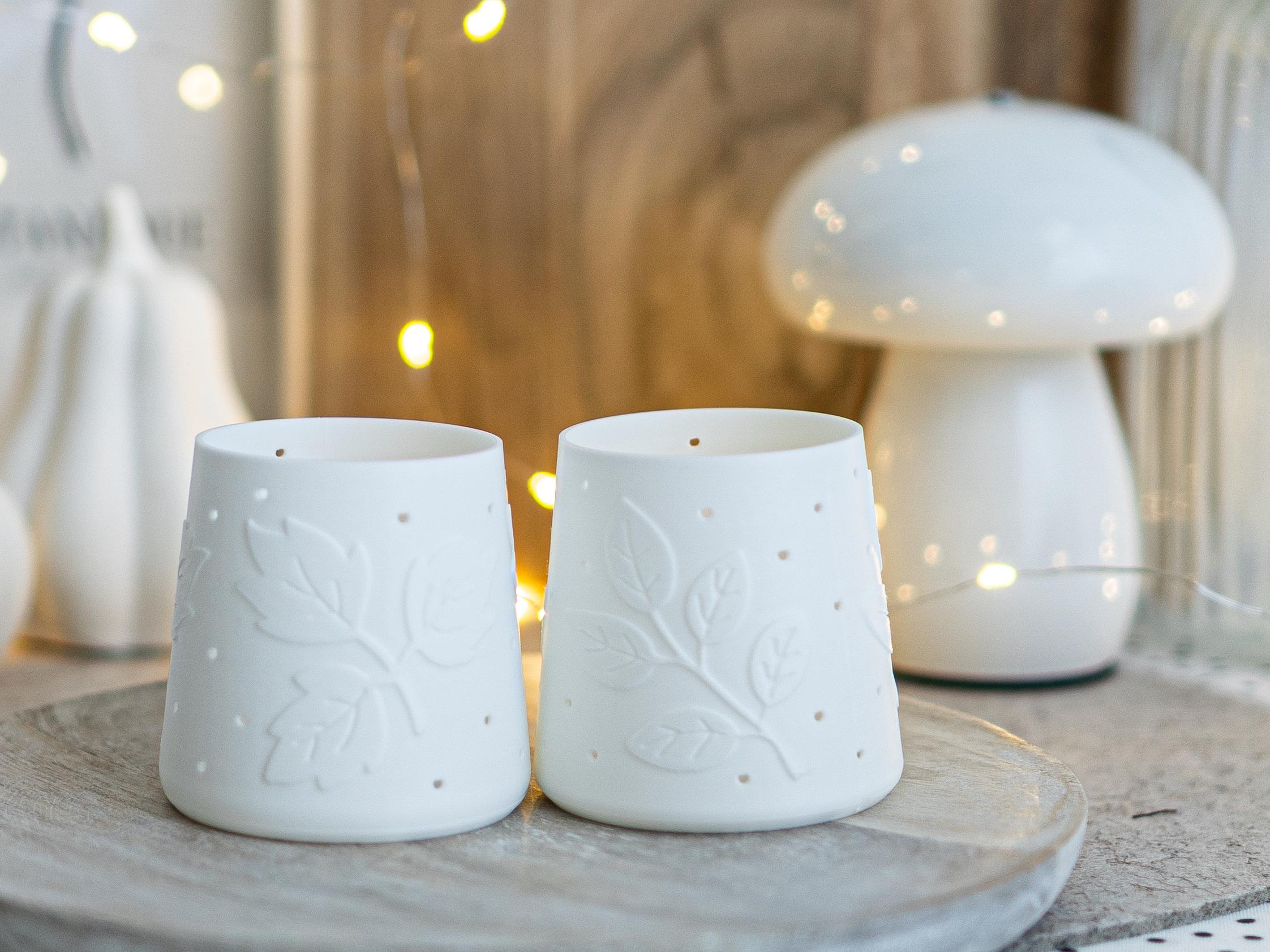 STL and 3MF Print File 3D, Tealight LED, Lantern, Autumn Leaves