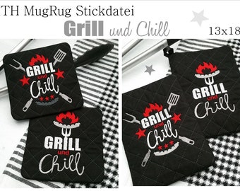Stickdatei ITH MugRug Grill and Chill 13x18