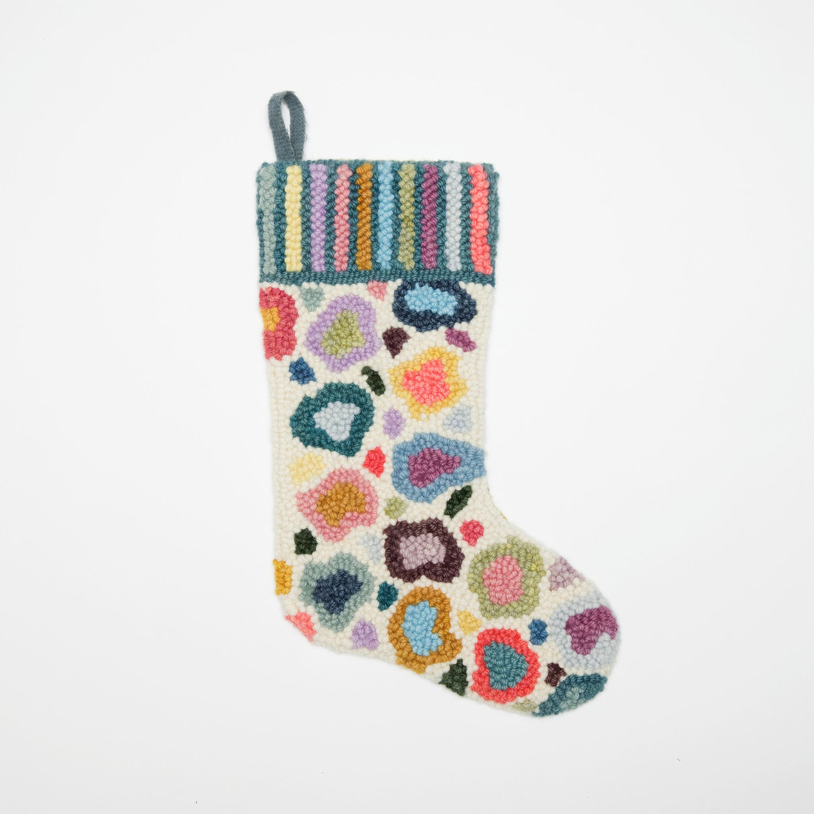 Punch Needle Stocking Pattern on Monks Cloth Cat's Paw Etsy