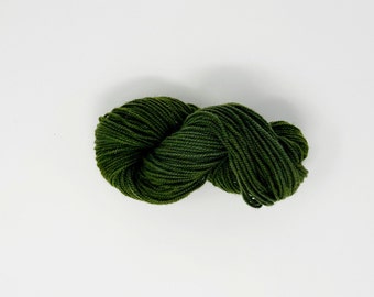 Green hand dyed 2 ply rug yarn, punch needle rug hooking yarn