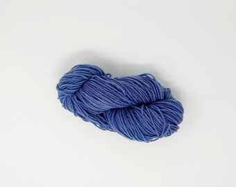 Blue hand dyed 2 ply rug yarn, punch needle rug hooking yarn