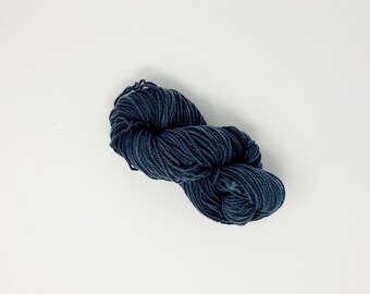 Dark blue hand dyed 2 ply rug yarn, punch needle rug hooking yarn