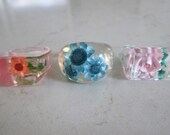 Vintage Lucite Resin Rings