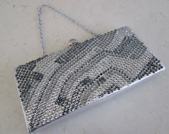 Silver Jeweled Clutch Purse