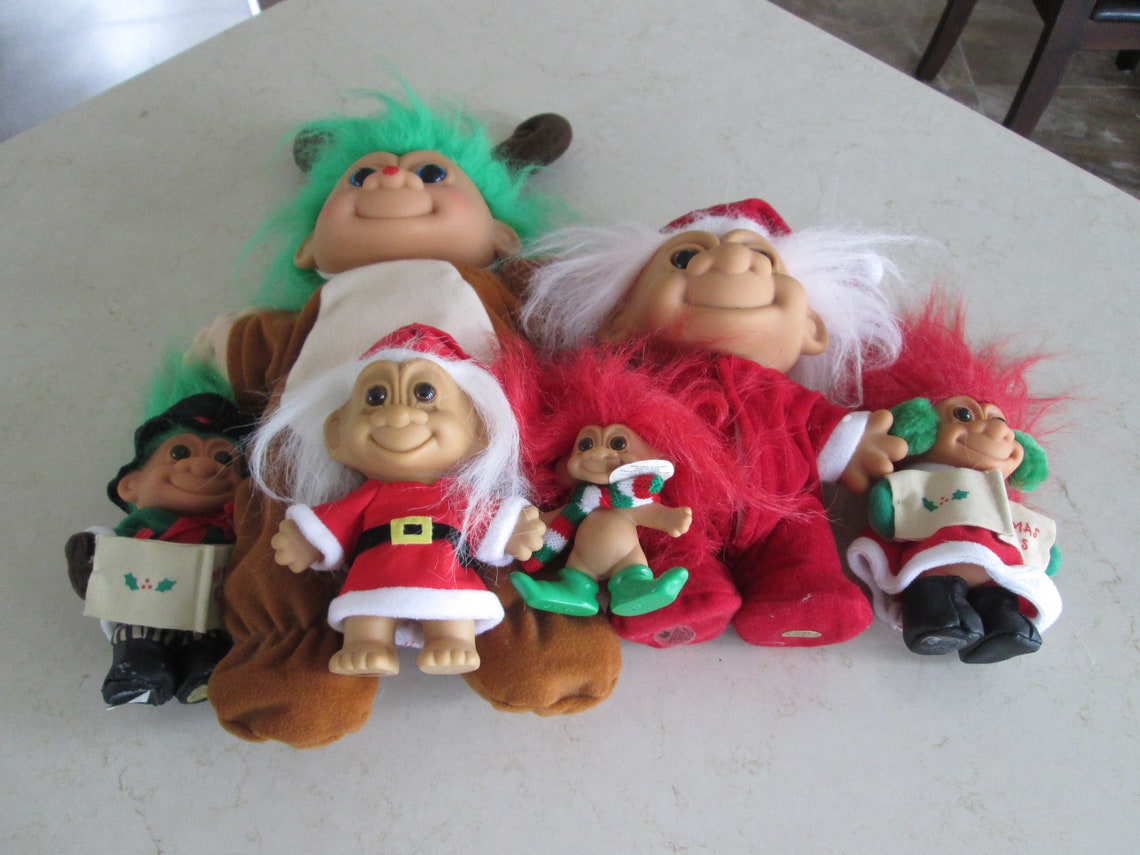 Vintage Christmas Troll Dolls Etsy