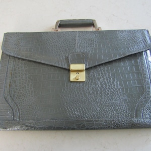 Vintage Embossed Leather Briefcase