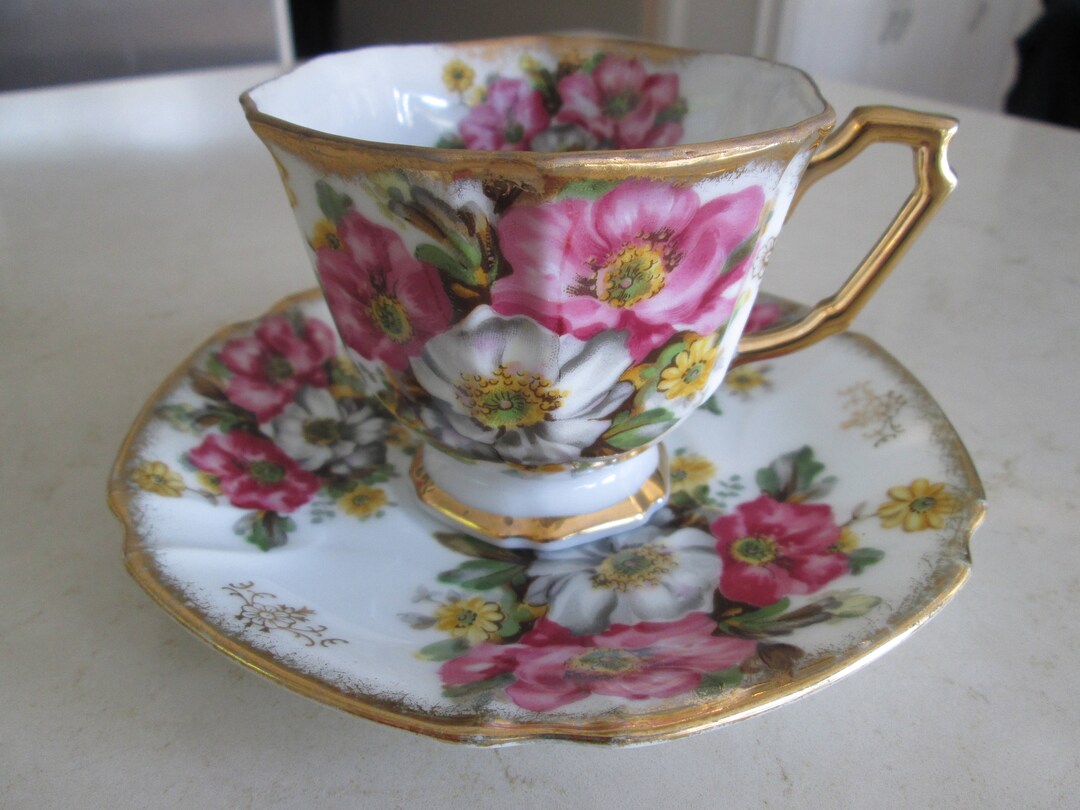 Castle China Tea Cup and Saucer Made in Japan Etsy