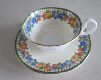 Aynsley Floral Teacup and Saucer