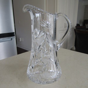Vintage Pinwheel Crystal Pitcher - Etsy