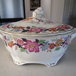 READ Old China Covered Vegetable Grindley Royal Petal