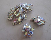 Vintage Brooch and Earrings Unsigned