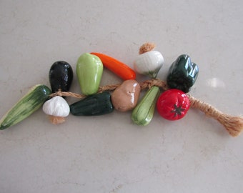 Vintage Hanging Vegetables On Rope