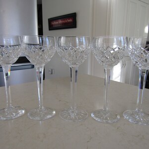5 Crystal Wine Glasses