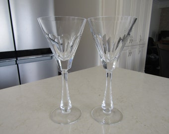 2 Tall Crystal Glasses