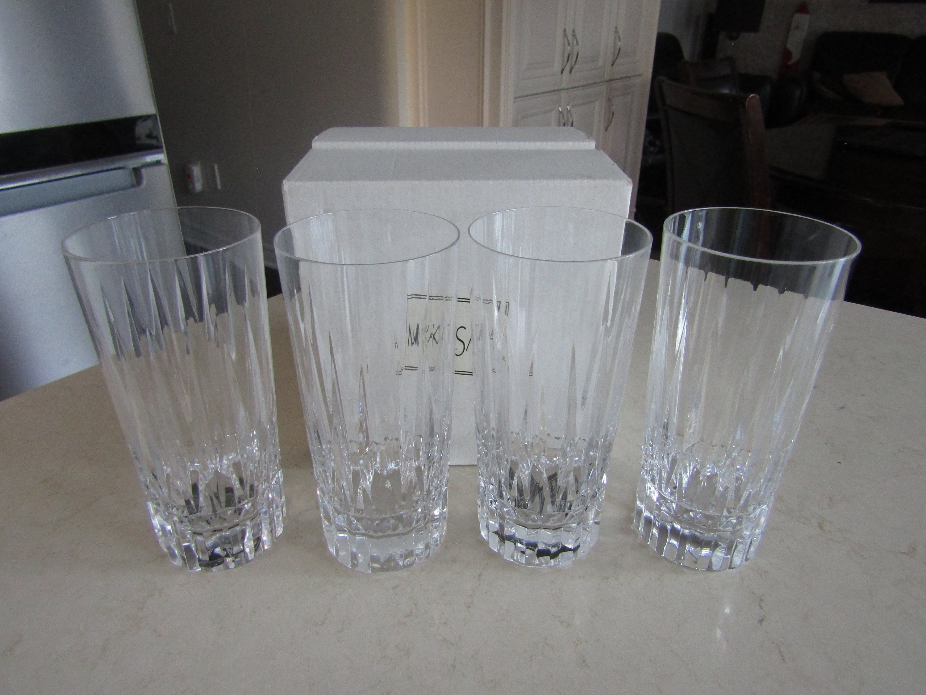 4 Vintage Mikasa Crystal Highball Glasses Etsy