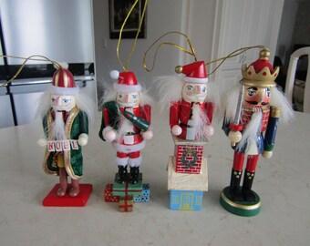 4 Vintage Nutcracker Ornaments