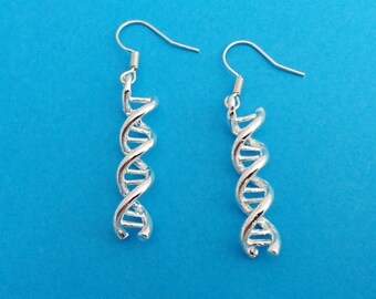 dna earrings, dna jewelry, science jewelry, science earrings, gift for scientist, xmas scientist gift, double helix, science gift, science