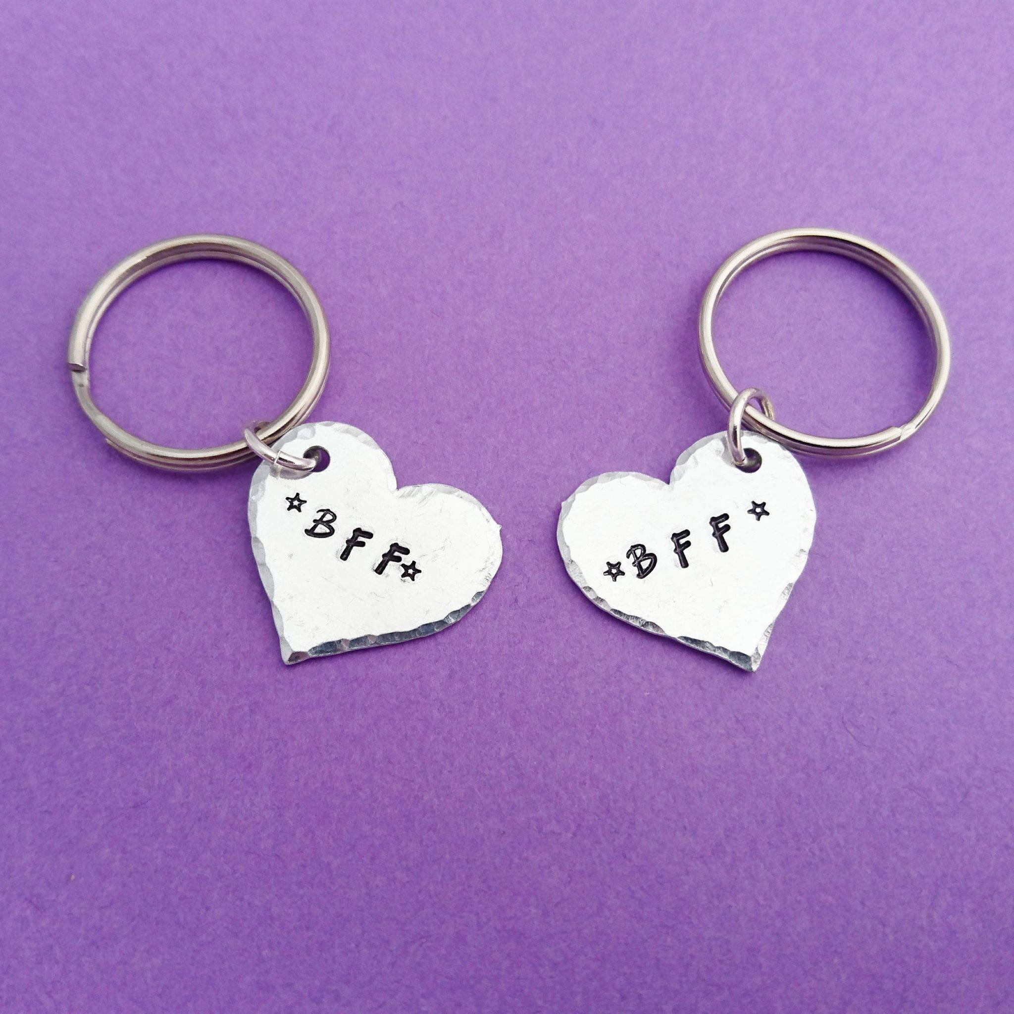 Bff Keychain Set Bff Keyring Best Friend Gift Friendship Etsy UK