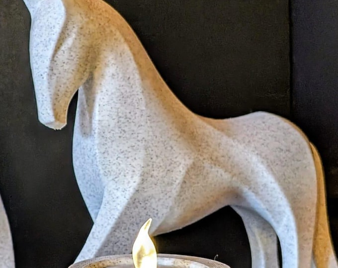 Minimalist Horse Figurine - Marble Series - Modern Decor Gift - 3D Printed
