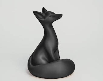 Moderne minimalistische Fuchs-Skulptur - schlankes 3D-gedrucktes Kunstdekor