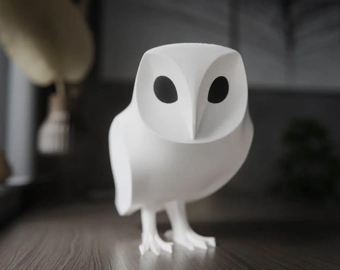 Minimalist White Owl Sculpture - Elegant Home Decor