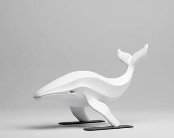 Minimalistische Walskulptur - Abstrakte, moderne, vom Ozean inspirierte Wohnkultur