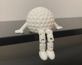 Articulated Golf Buddy Figurine - 3D Printed Posable Golf Decor