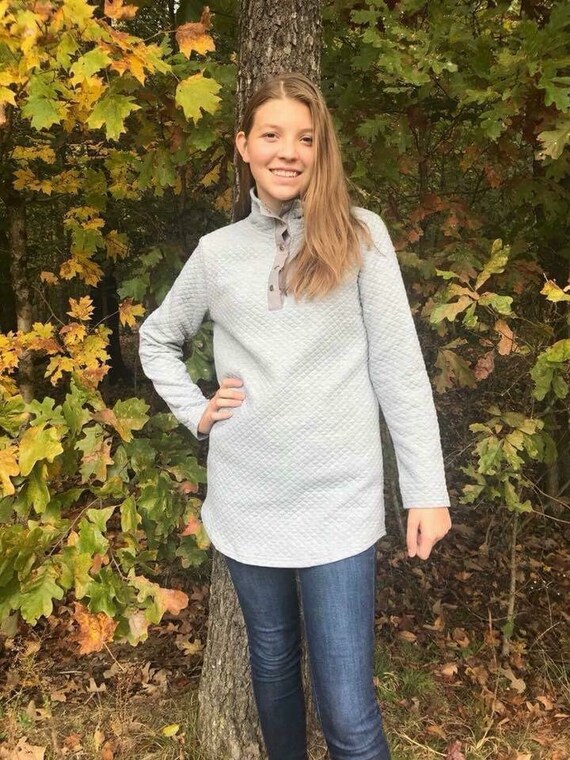 Etsy monogram sherpa pullover top