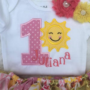 Birthday Sunshine Outfit- Sunshine Outfit-First Birthday Sunshine Outfit-Girls Birthday Sunshine Outfit- Baby Girl- First Birthday Outfit