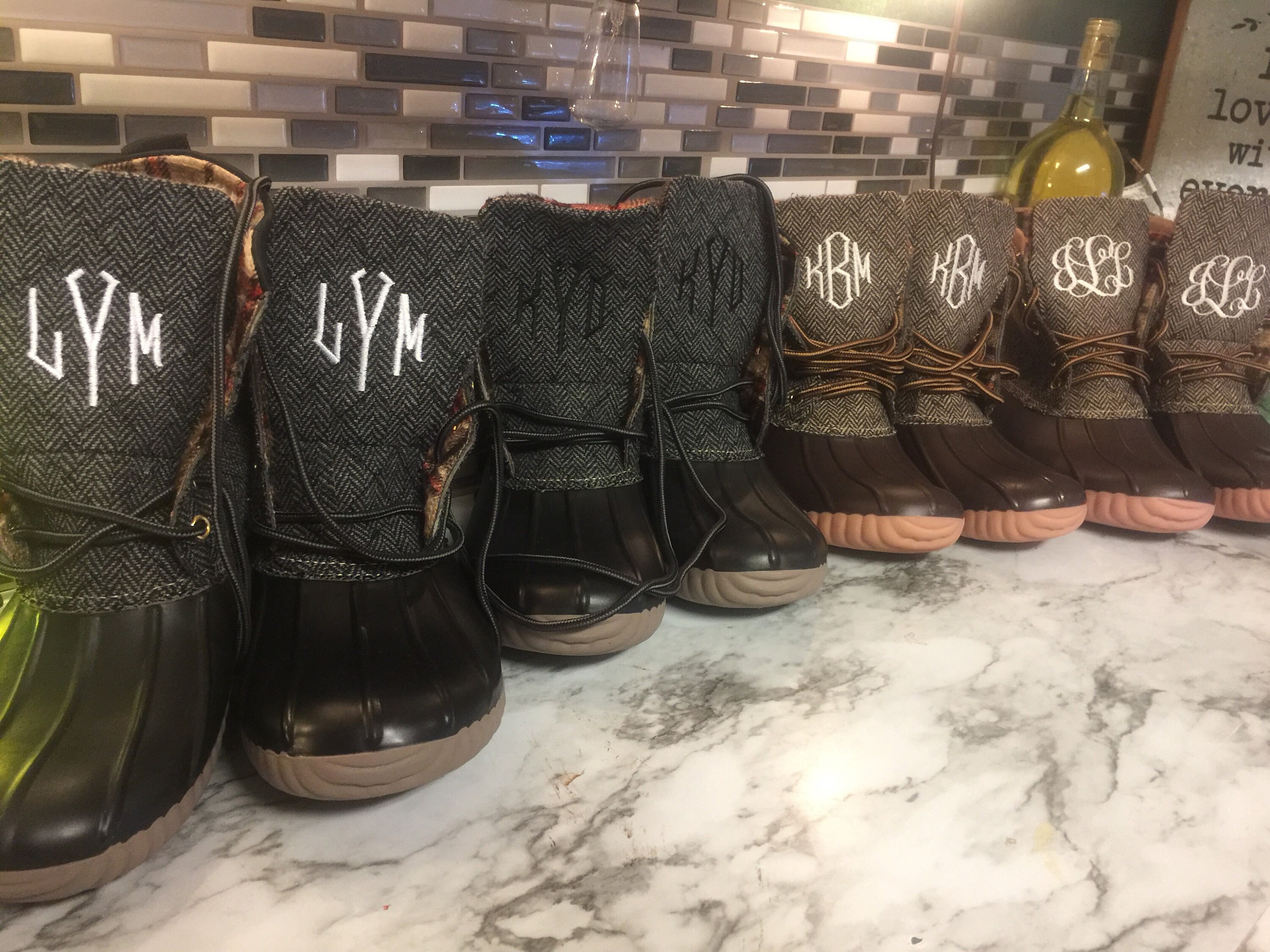 women's monogrammed rain boots