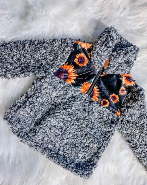 Sunflower Pullover women sherpa pullover adult Pullover youth Etsy