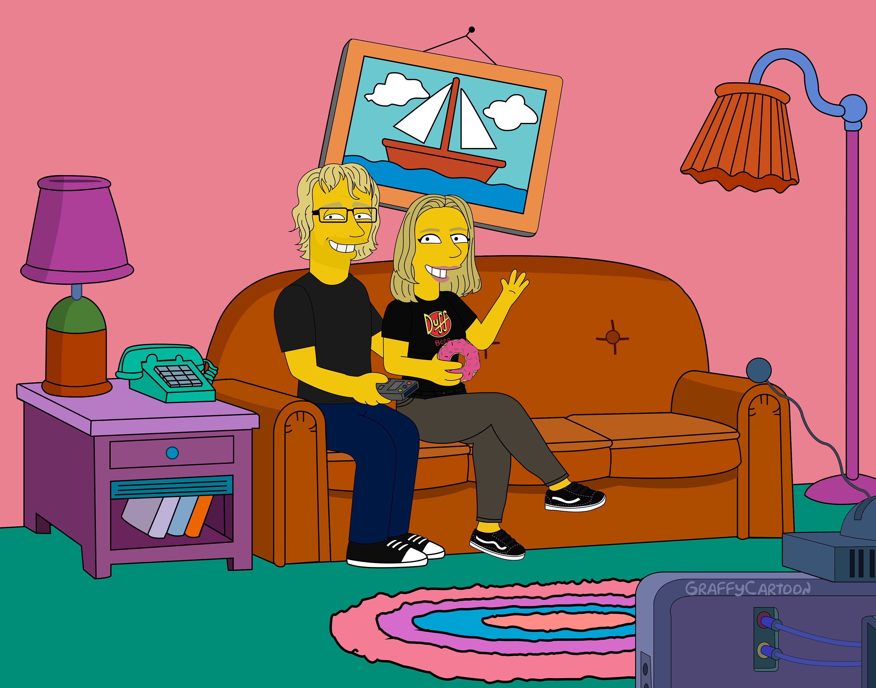 Duff Movie Puppy Cartoon Porn - Simpsons Portrait Custom Simpson Cartoon Family Cartoon - Etsy Ireland