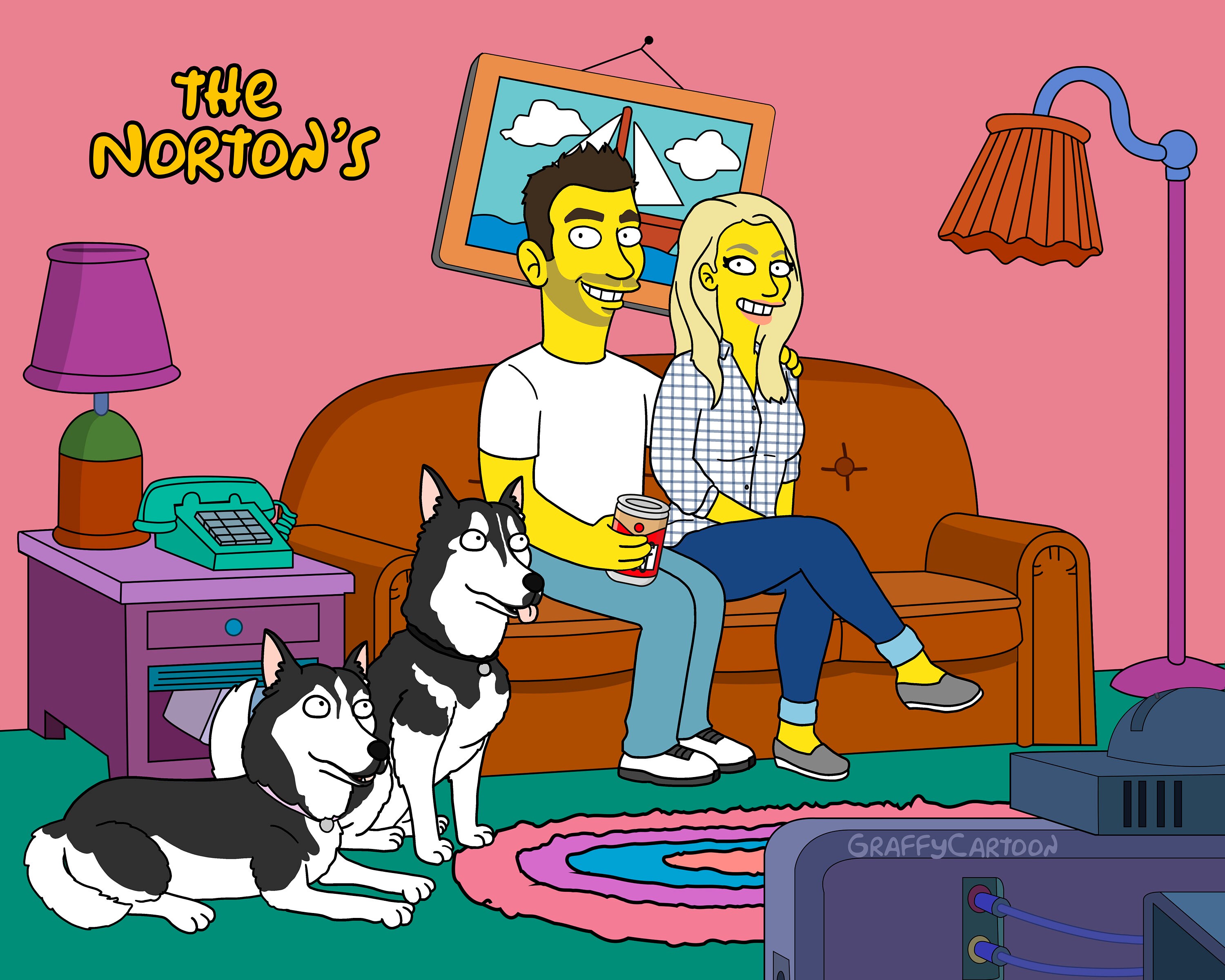 Simpsons Portrait Gift, Custom Portrait, RM Portrait, Family Drawing ...