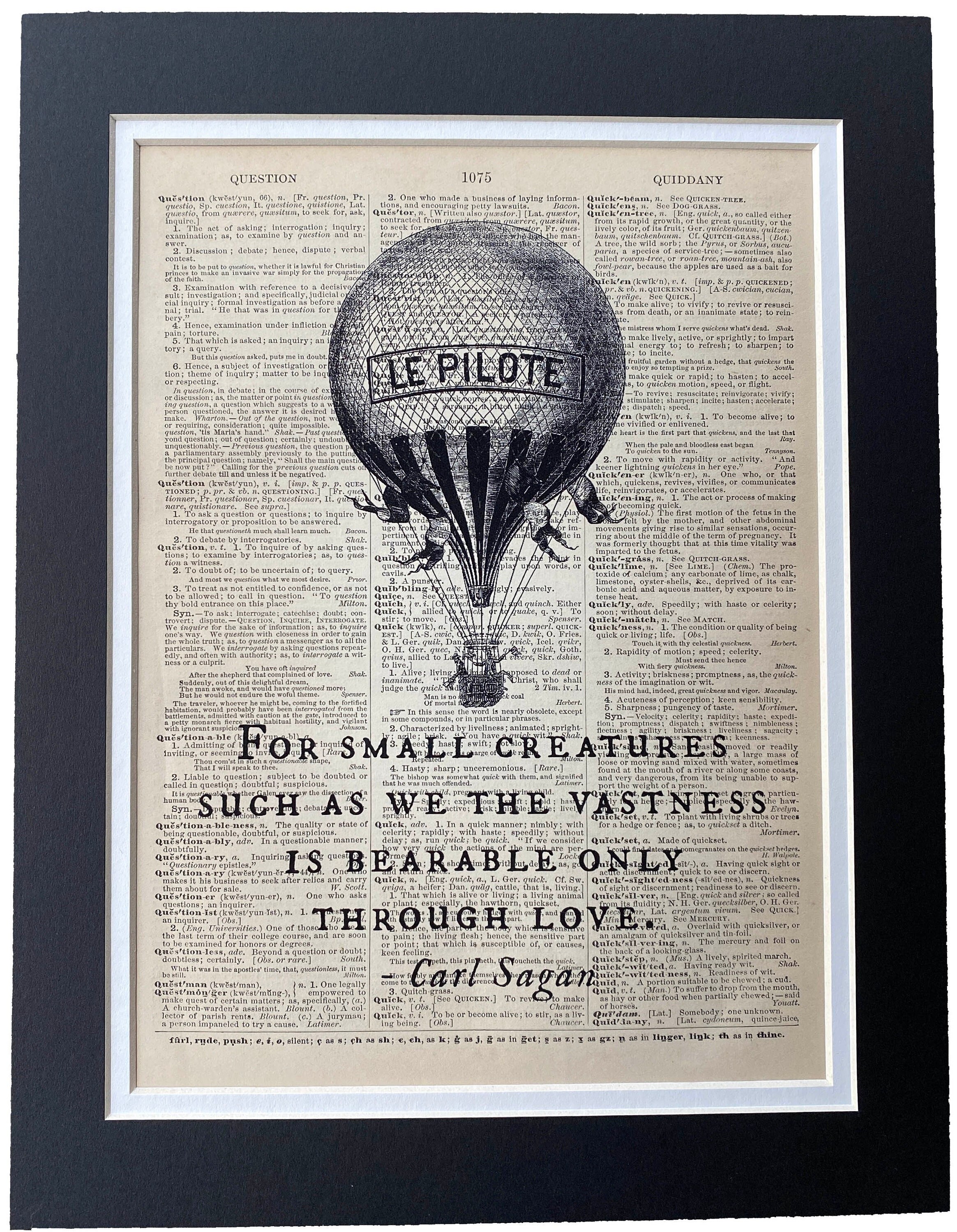 HOT AIR BALLOON Dictionary Print Antique Balloon Print Wall -  Denmark