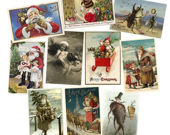 Vintage Nostalgic Christmas Holiday Postcards Collection 2 - Set of 10 - Reprints