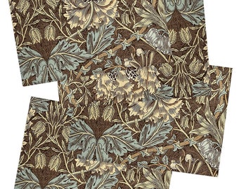 William Morris Design "Honeysuckle & Tulip" Old House Textiles - Set of Four Placemats