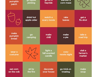 Lista de deseos de otoño Lista de deseos de bingo imprimible 8.5"x11"