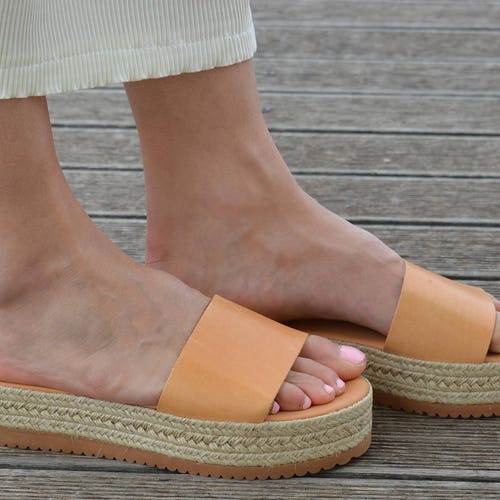 platform espadrille slides