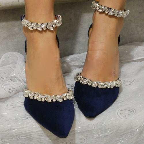 blue black heels