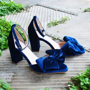 Blue Velvet Shoes Etsy