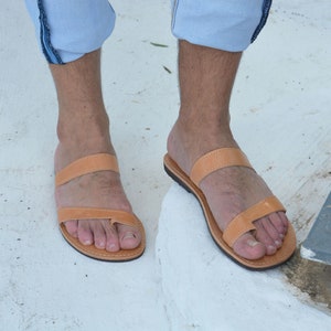 Sandalias de cuero para hombre, Sandalias griegas para hombre, Chanclas de cuero para hombre, Sandalias griegas antiguas para hombre, Sandalias de cuero natural para hombre ''Zeus''