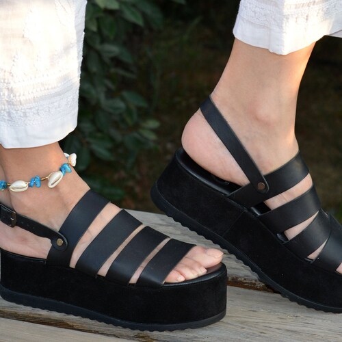 Boho Sandals pansy Leather Sandals Greek | Etsy