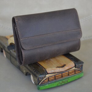 Women's Leather wallet, Dark Brown Leather wallet, Handmade leather wallet, leather purse, Medium leather wallet, gift for her, women gifts