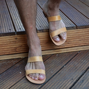 Men&#39;s leather sandals, Men&#39;s Greek leather sandals, Men&#39;s leather slides, Men&#39;s Ancient Greek sandals, Men&#39;s roman leather sandals &#39;Alexis&#39;