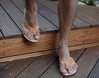 Men's Leather Flip Flops: Handmade Ancient Greek Sandals