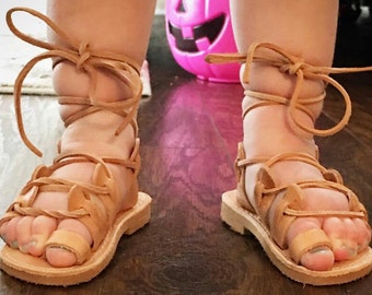 Girl's Gladiator Sandals, Toddler Gladiator Sandals, Kid's Greek Sandals