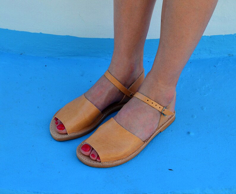 Genuine leather sandals Leather sandals Strappy sandals | Etsy