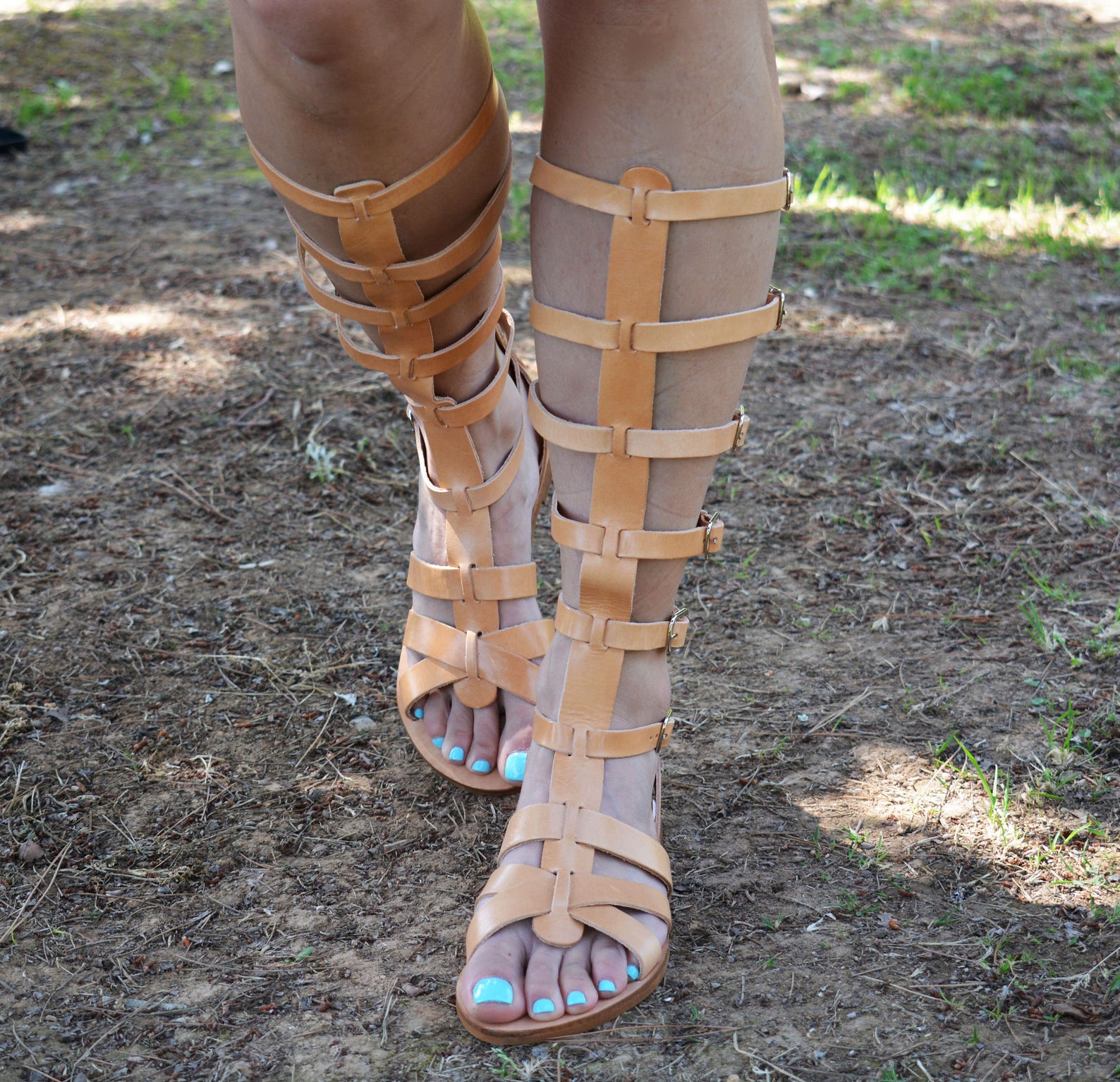 Knee High Gladiator Sandals Greek Sandalswomen Gladiator - Etsy